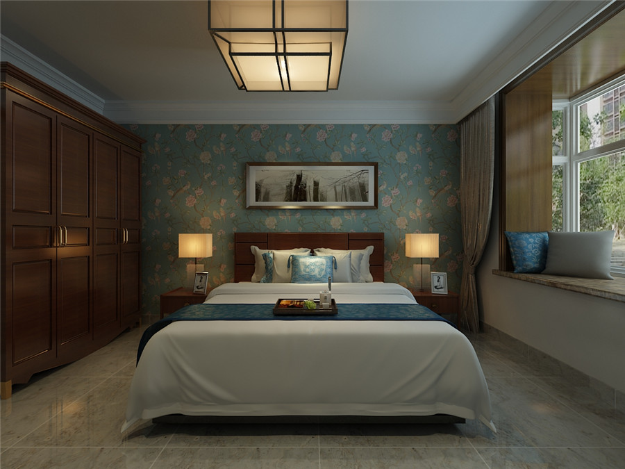 新中式 二居 玺汇国际 收纳 卧室图片来自河北玺汇国际装饰公司在秋景怡园102平新中式的分享