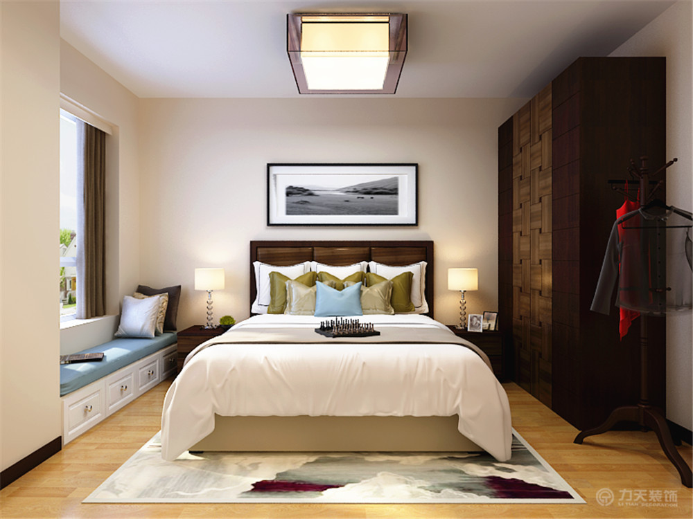 卧室图片来自阳光力天装饰在现代中式 华润橡树湾  80㎡的分享