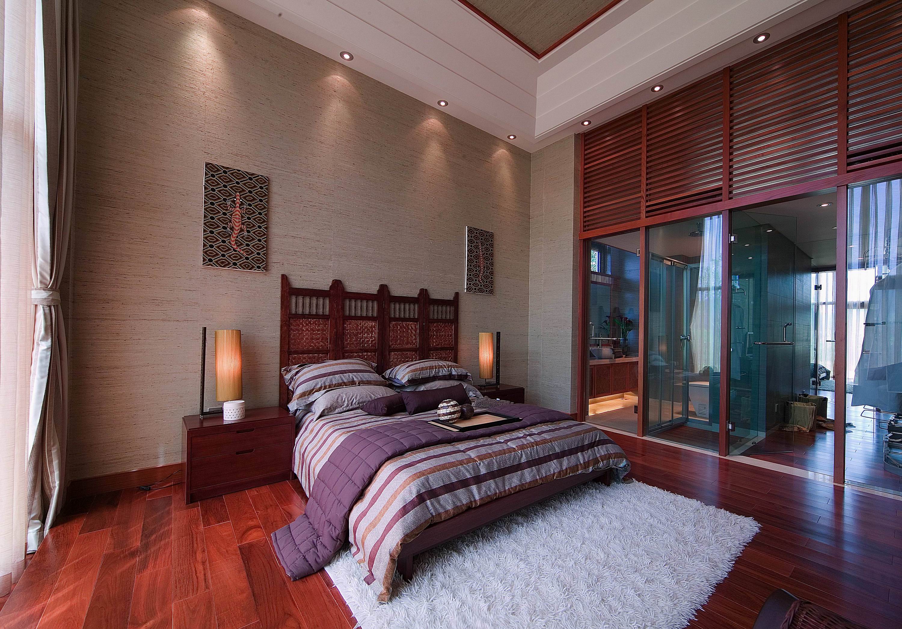 中式 别墅 六居 卧室图片来自紫禁尚品国际装饰小孔在中式千章墅案例的分享