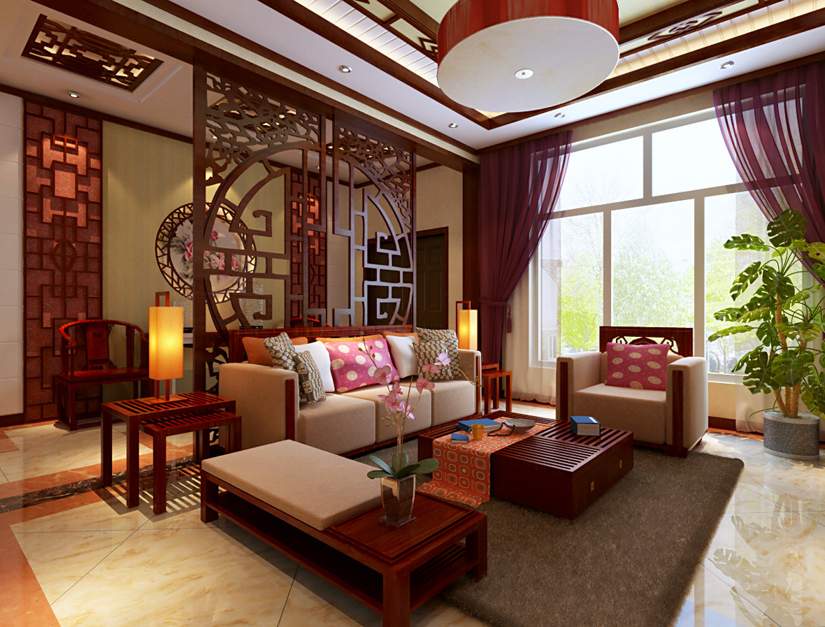 客厅图片来自北京居然元洲装饰小尼在京贸国际公馆独栋别墅中式风格的分享