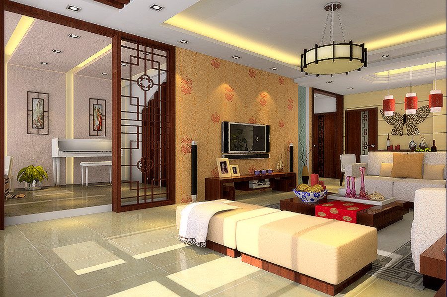 客厅图片来自北京居然元洲装饰小尼在金隅山墅叠拼别墅新中式风格的分享