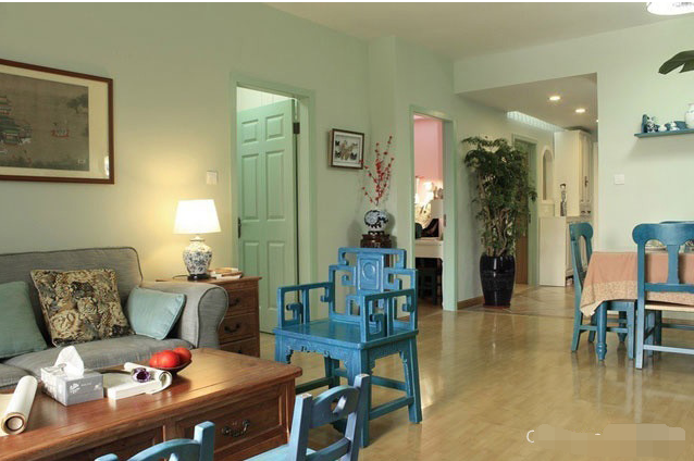 简约 二居 客厅图片来自西安紫苹果装饰工程有限公司在保利·金香槟的分享