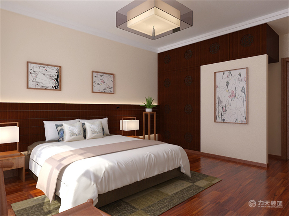 卧室图片来自阳光力天装饰在新中式 泰达风景175㎡的分享