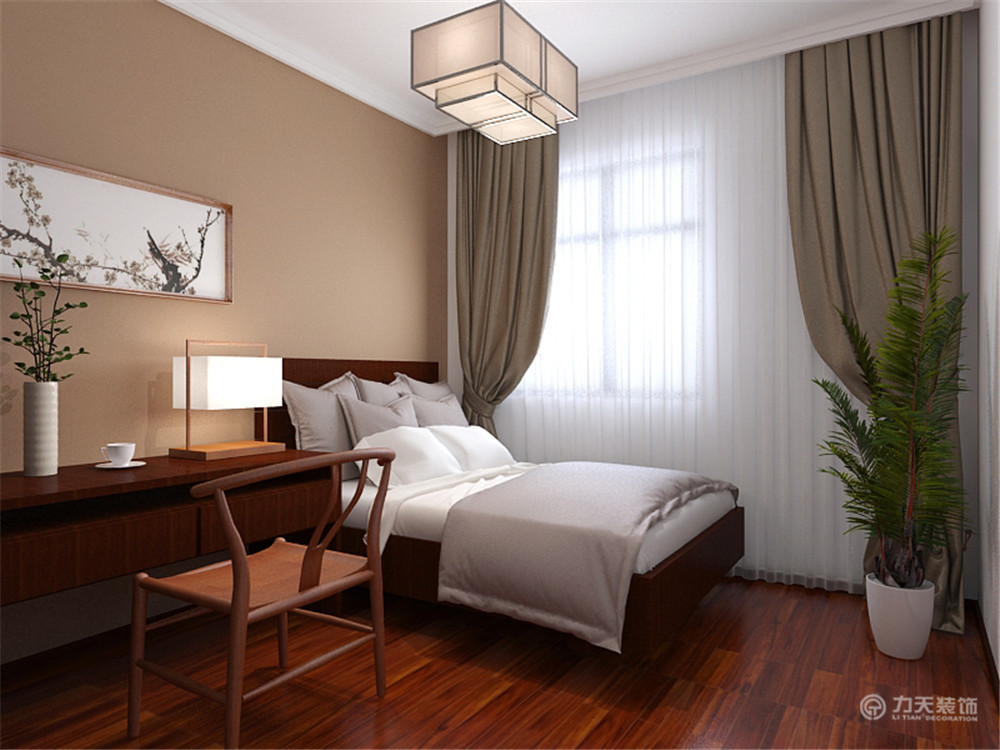 卧室图片来自阳光力天装饰在新中式 泰达风景175㎡的分享