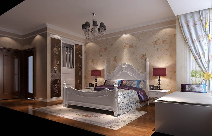 简约 三居 装修 设计 卧室图片来自张邯在高度国际-中景江山赋8的分享