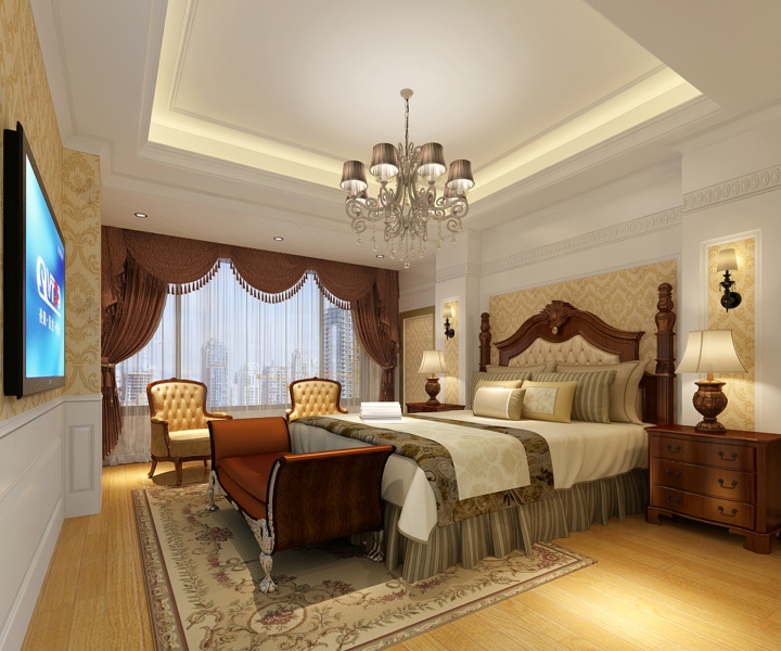 别墅 复式 卧室图片来自武汉一号家居网装修在金地圣爱米伦385平欧式复式洋房的分享