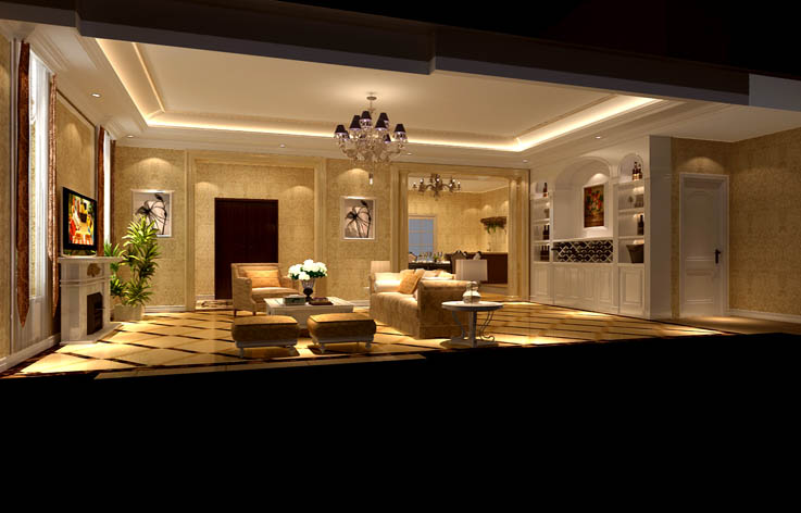 欧式 别墅 80后 装修 设计 客厅图片来自张邯在高度国际-潮白河孔雀城3的分享