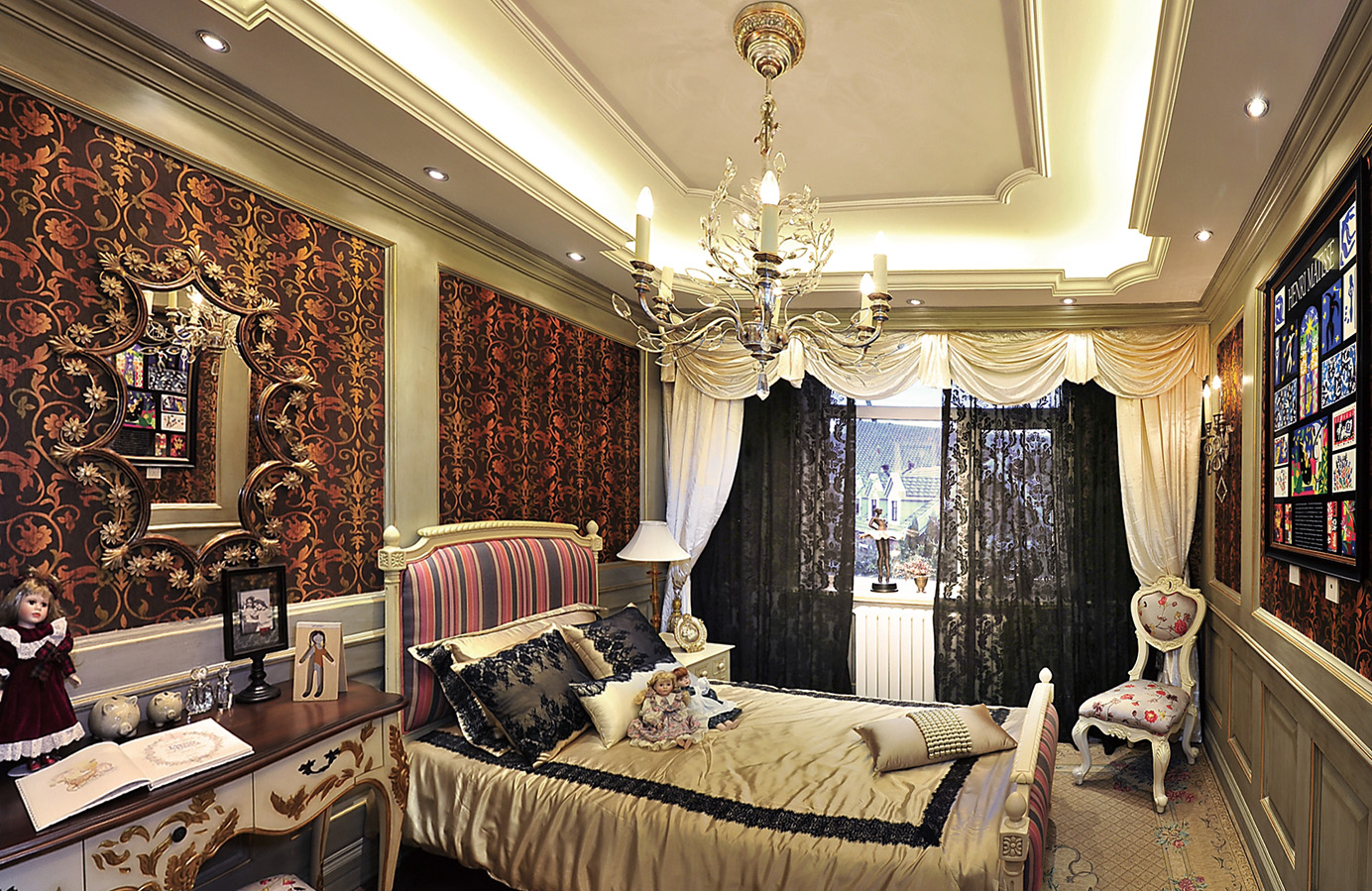 别墅 美式 小资 卧室图片来自紫禁尚品国际装饰小孔在美式风格温哥华森林案例的分享