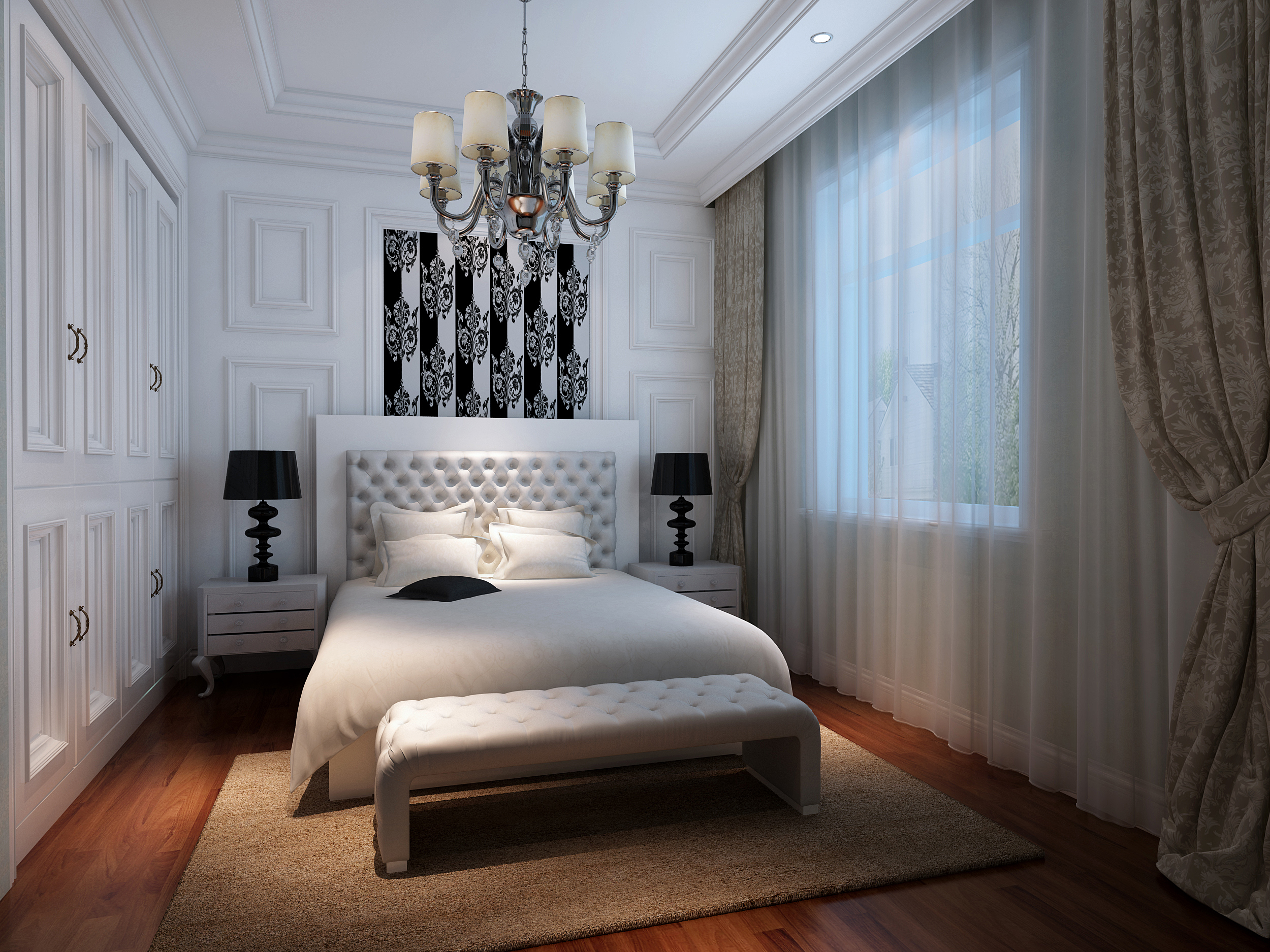 卧室图片来自JingYiPrize人居空间设计大赛在李冰-万通龙山逸墅的分享