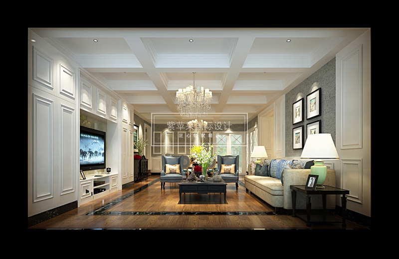 新古典 客厅图片来自紫苹果国际设计在270㎡新古典装修效果图案例的分享