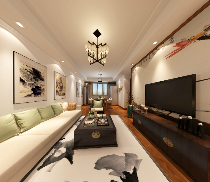 客厅图片来自武汉一号家居网装修在08经典盛总100平中式小复式的分享