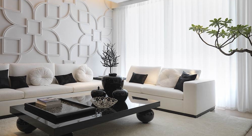简约 三居 客厅图片来自一道伍禾装饰在黑白时尚简约设计的分享