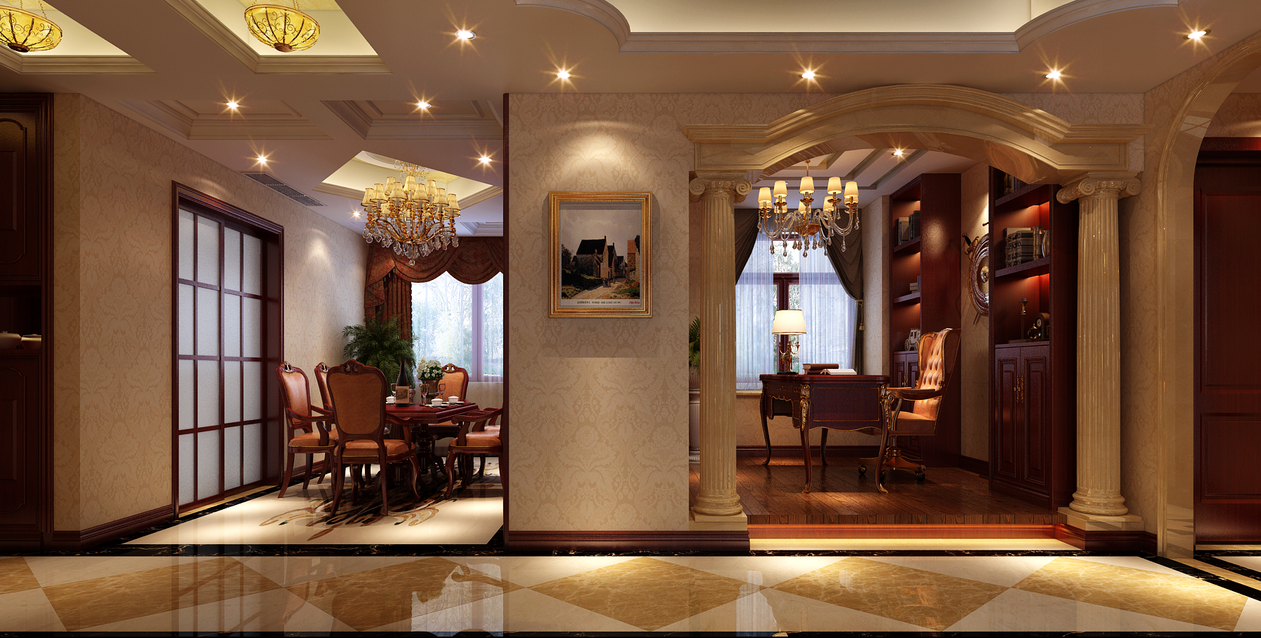 古典欧式 客厅图片来自武汉一号家居网装修在雍华府95平古典欧式2室2厅的分享