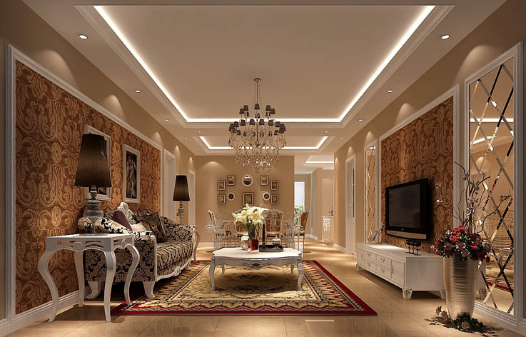 欧式 二居 装修 设计 客厅图片来自张邯在高度国际-鸿坤罗纳河谷的分享