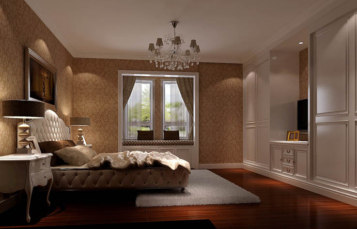 欧式 别墅 三居 装修 设计 卧室图片来自张邯在高度国际-绿醍香廊的分享
