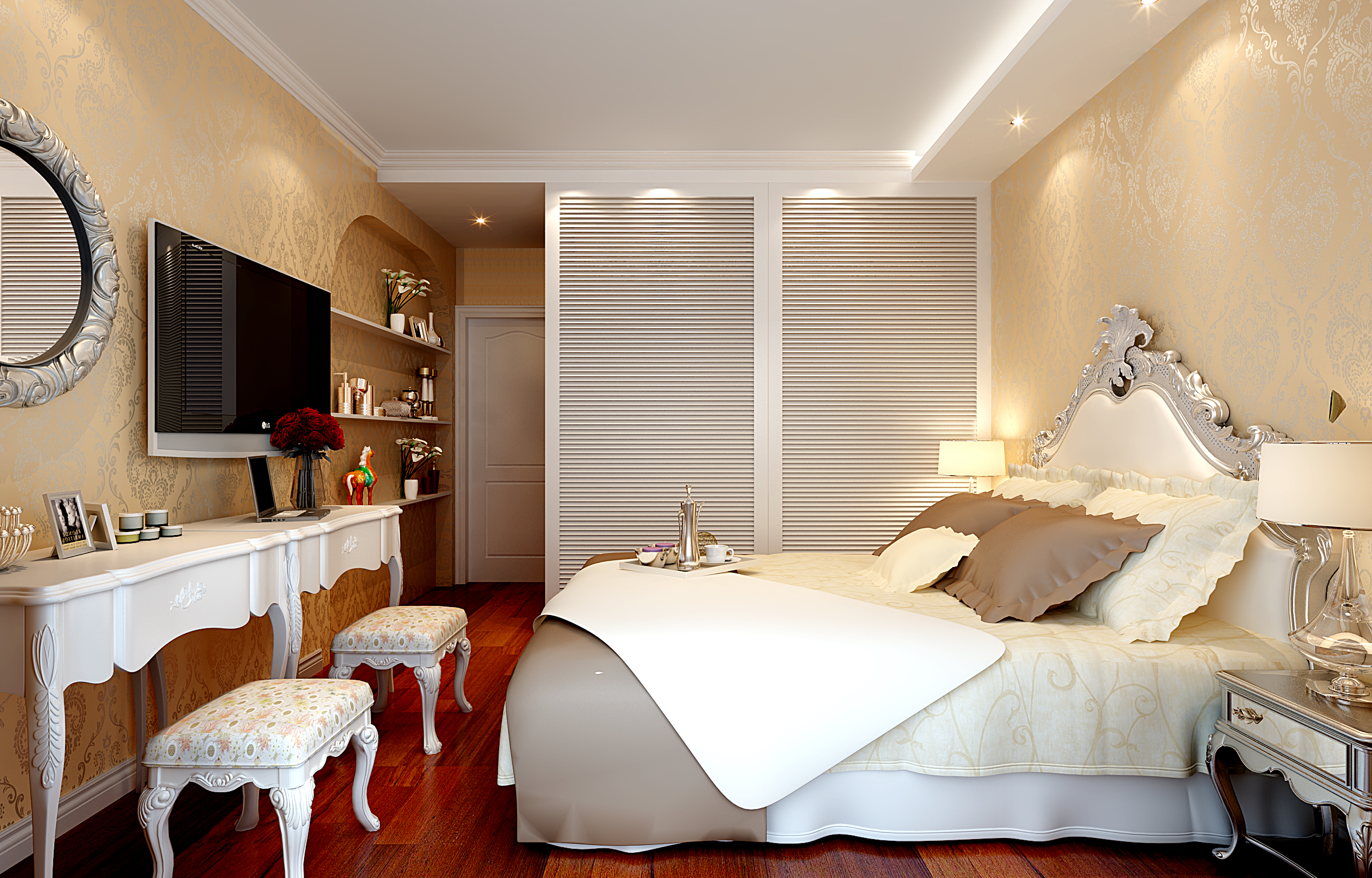 古典欧式 卧室图片来自武汉一号家居网装修在雍华府95平古典欧式2室2厅的分享