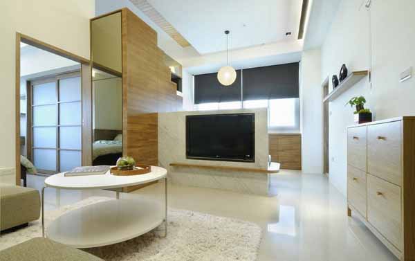简约 旧房改造 客厅图片来自上海潮心装潢设计有限公司在47平米简约风格一室一厅装修的分享