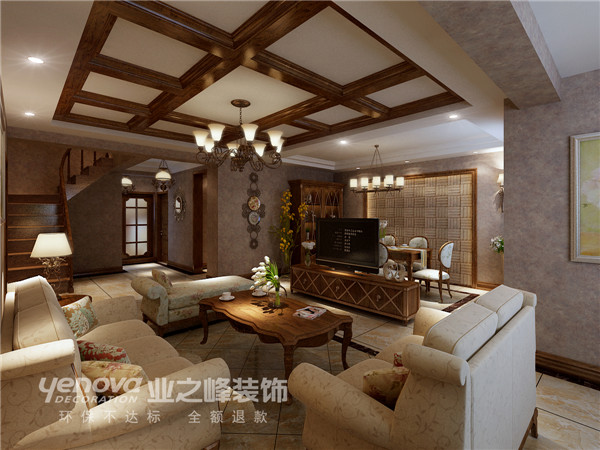 美式 复式 客厅图片来自太原业之峰小李在金马花园200平米的分享