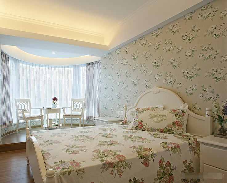 田园 三居 卧室图片来自西安紫苹果装饰工程有限公司在梦想城的分享