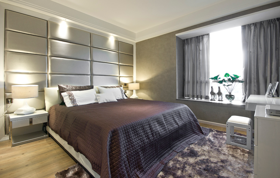 简约 三居 现代 温馨 卧室图片来自重庆天地和豪装工厂店在外形简洁的现代风格设计的分享