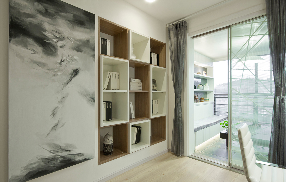 简约 三居 现代 温馨 书房图片来自重庆天地和豪装工厂店在外形简洁的现代风格设计的分享