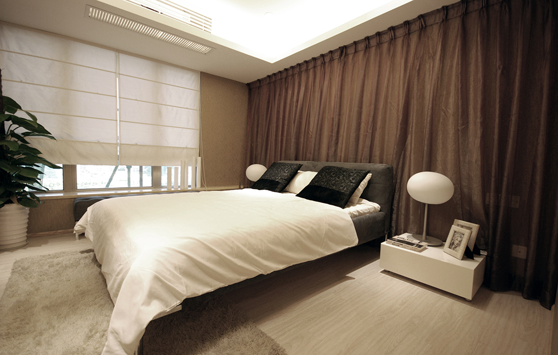 三居 现代 简约 小资 卧室图片来自重庆天地和豪装工厂店在140㎡现代简约风格三居室的分享