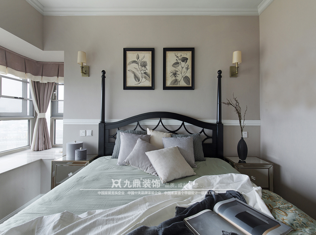 二居 现代美式 白领 卧室图片来自九鼎建筑装饰工程有限公司成都分在南城都汇85平美式风格温馨小居的分享
