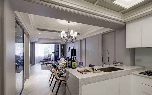混搭 三居 厨房图片来自上海潮心装潢设计有限公司在122平混搭风格三室装修设计案例的分享
