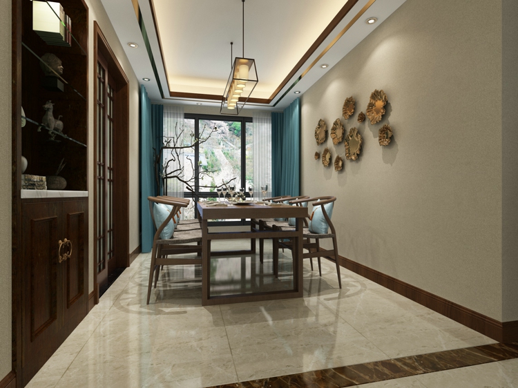 新中式 四室 餐厅图片来自武汉一号家居网装修在广电兰亭时代127平新中式4室2厅的分享