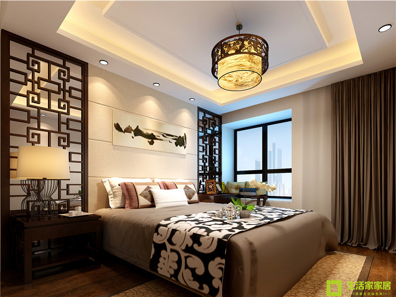 简约 三居 白领 小资 收纳 中式 新中式 生活家家居 卧室图片来自天津生活家健康整体家装在雅仕兰庭 140的分享