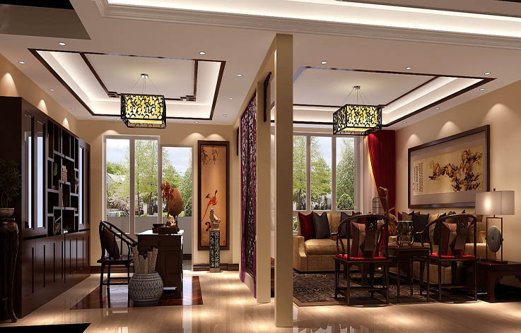 中式 三居 装修 家装 室内设计 客厅图片来自张邯在高度国际-鲁能七号院9的分享