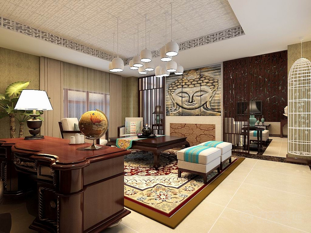 客厅图片来自阳光力天装饰在东南亚  和桥丽致酒店公寓 168㎡的分享