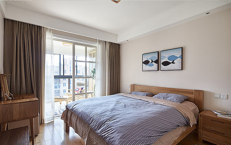 卧室图片来自家装大管家在爱上纯纯原木风 87平简约现代居的分享
