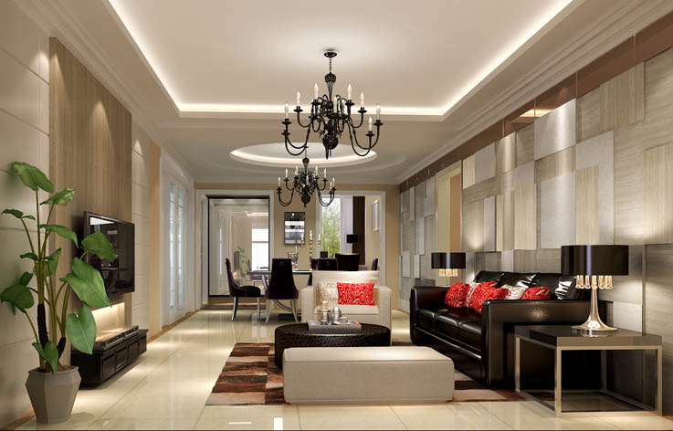 现代简约 三居 室内设计 装修 家装 客厅图片来自张邯在高度国际-金色漫香苑7的分享