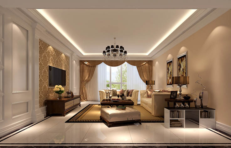 欧式 三居 室内设计 装修 白领 客厅图片来自张邯在高度国际-润泽公馆4的分享