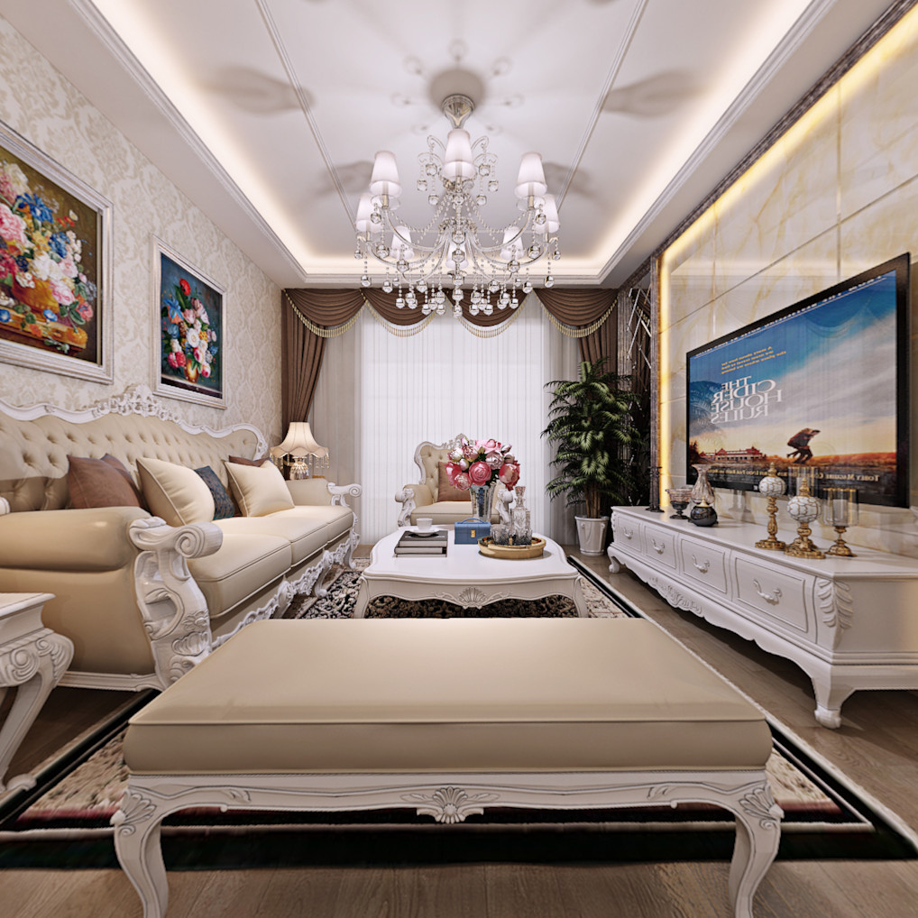 欧式 三居 客厅图片来自武汉一号家居网装修在天祥尚府110平欧式3室2厅的分享