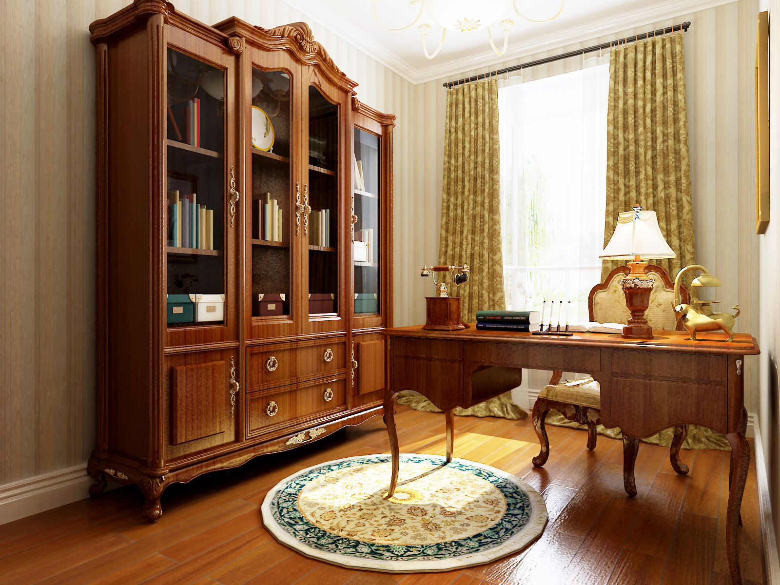 美式 三居 悦装网 书房图片来自悦装网-王凯旋在美式风格多彩三居122平家庭的分享