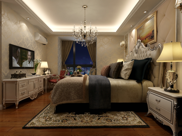新古典 三居 卧室图片来自武汉一号家居网装修在丽岛2046113平3室2厅的分享