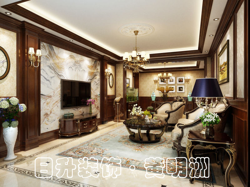 客厅图片来自装修设计芳芳在日升装饰—高科麓湾中式的分享