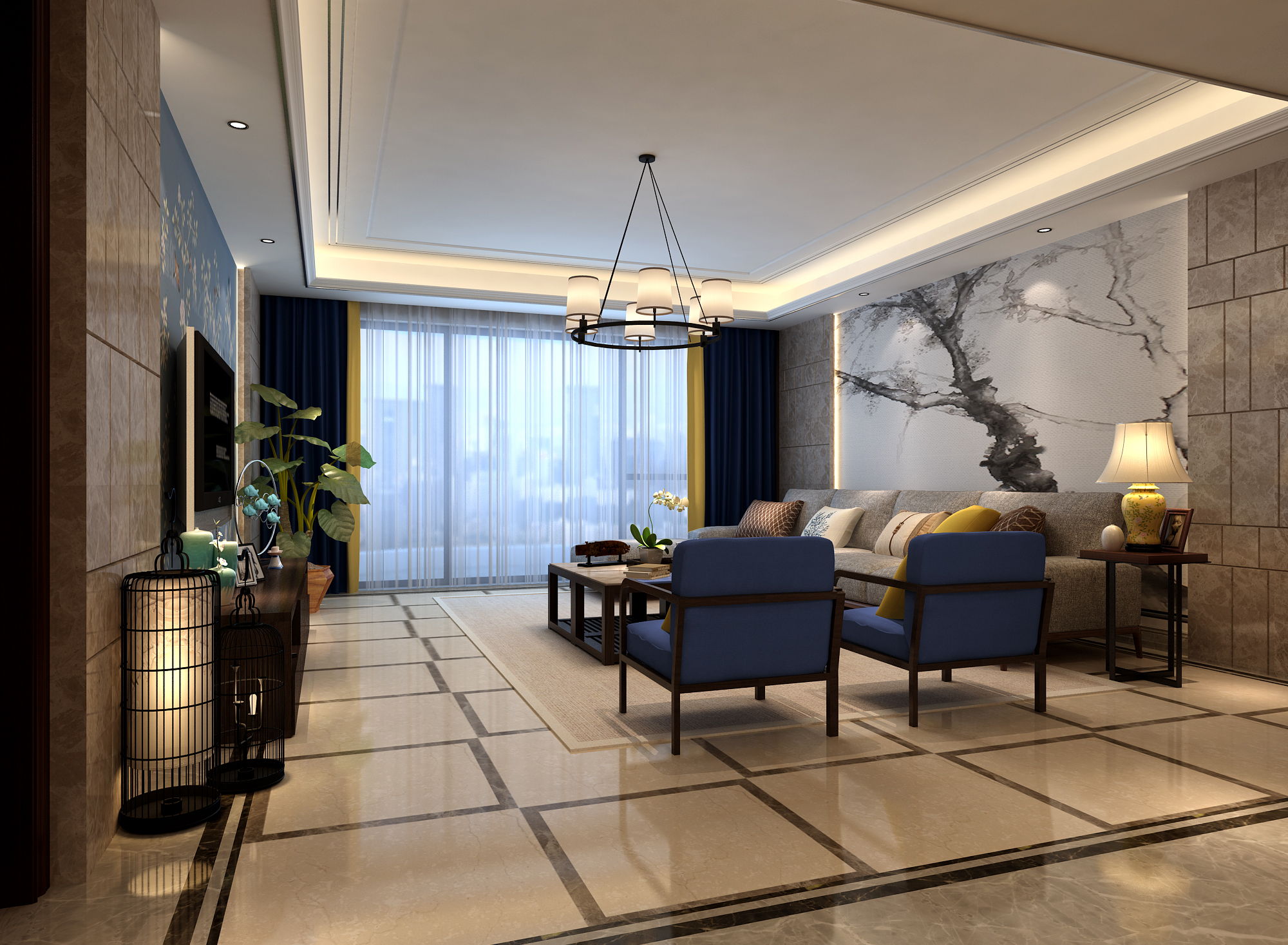北京臻园 美式风格 三居 客厅 卧室图片来自别墅装修设计王在北京臻园美式风格设计案例的分享