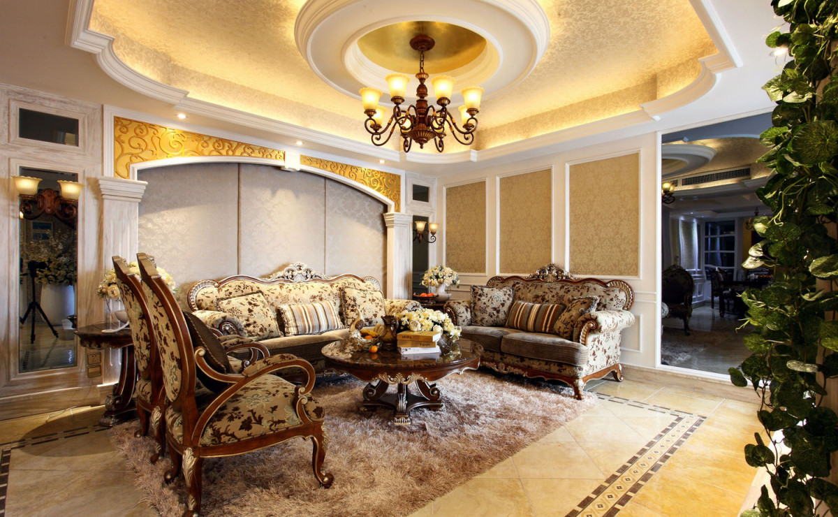 客厅图片来自北京居然元洲装饰小尼在牛驼孔雀城跃层新古典风格实景图的分享