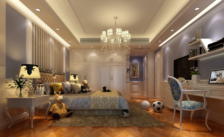 欧式 复式 温馨 卧室图片来自居众装饰WX在欧式家装风情的分享
