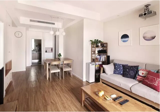 简约 北欧风格 一居 客厅图片来自实创装饰上海公司在65㎡北欧风小窝，省钱你就这么装的分享