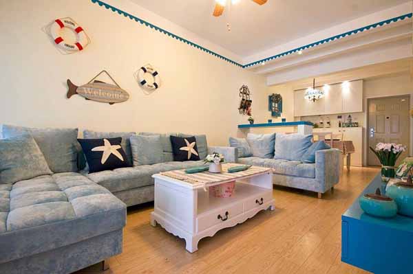二居 旧房改造 客厅图片来自上海潮心装潢设计有限公司在80平两室装修打造甜美地中海风格的分享