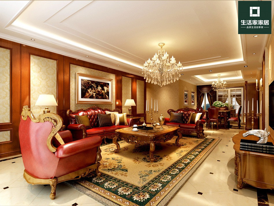 美式 客厅图片来自武汉生活家在泛海国际 160 四室两厅美式风格的分享
