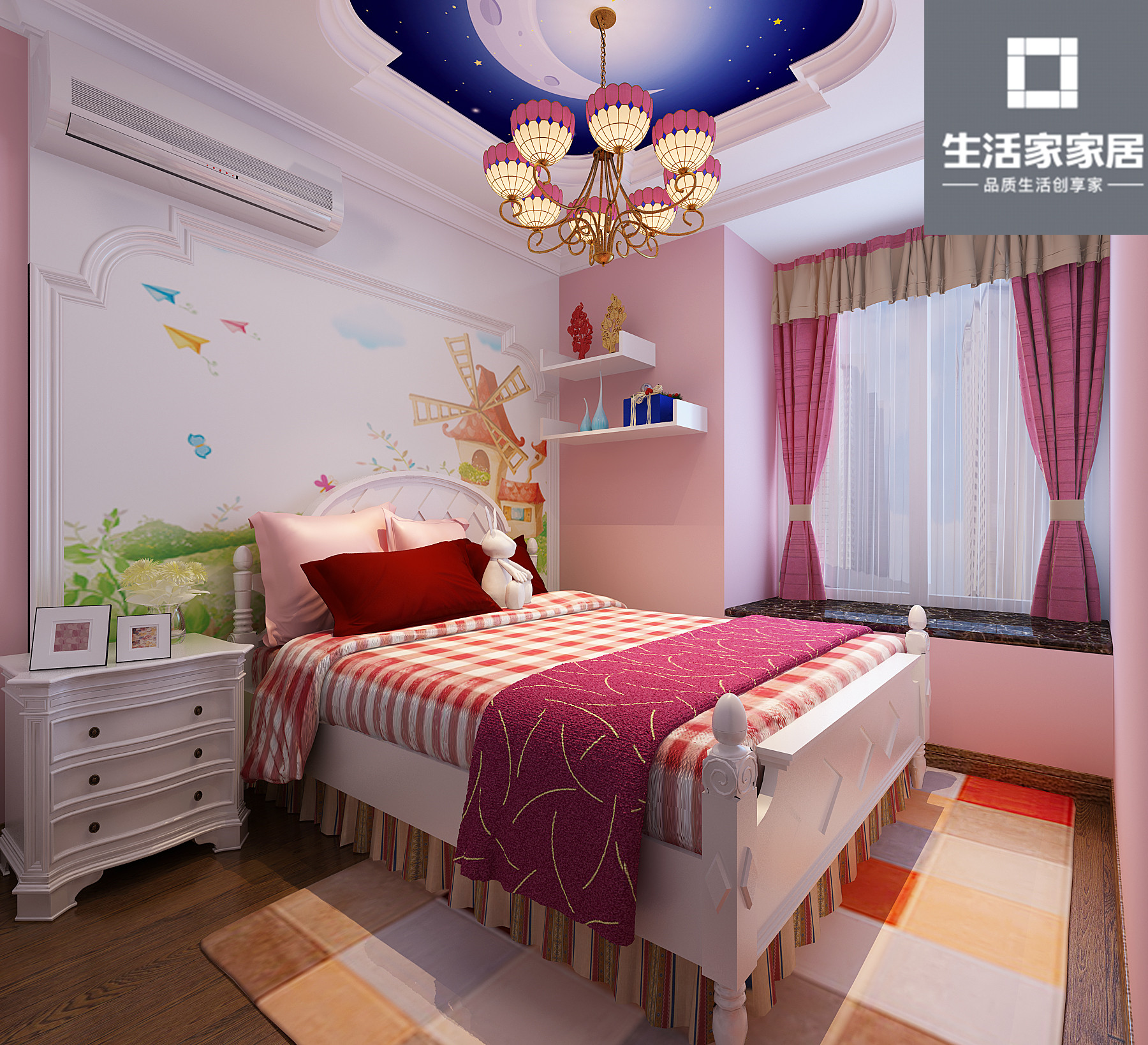 二居 简欧 三口之家 卧室图片来自武汉生活家在观澜国际78平两室两厅简欧风格的分享