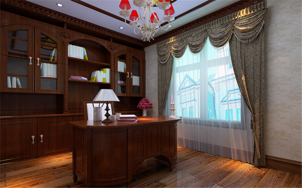 天津梵客 新中式 三居室 书房图片来自天津梵客家装Q在天津梵客家装180平三居室新中式的分享