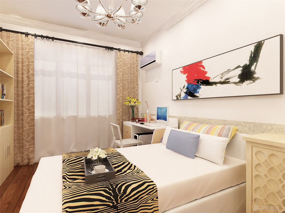 卧室图片来自阳光力天装饰在现代简约  萦东温泉公寓  98㎡的分享