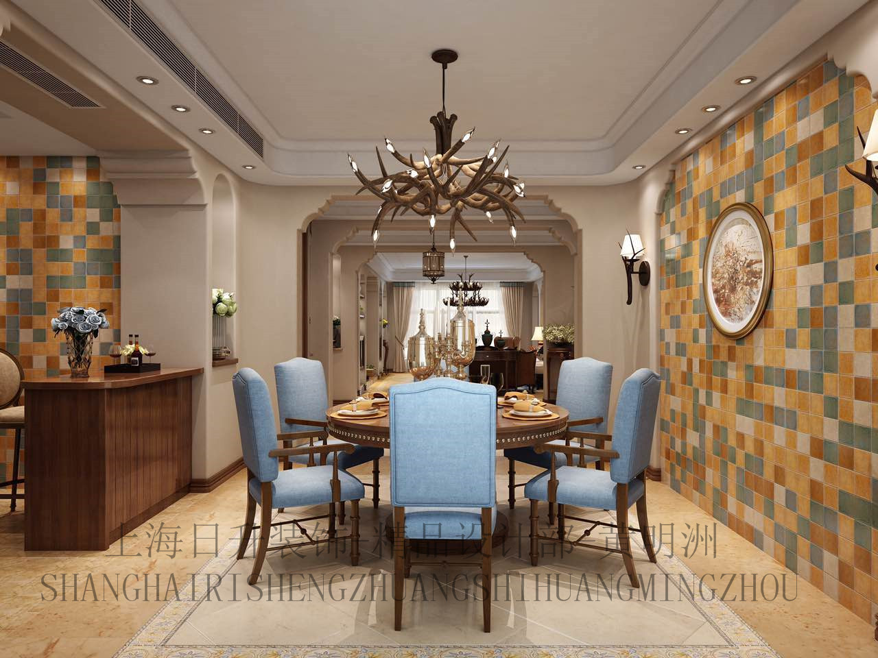 美式风格 餐厅图片来自装修设计芳芳在日升装饰—莱安逸珲280㎡美式的分享