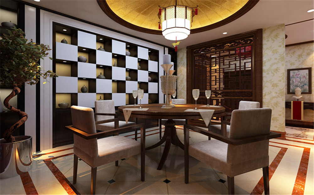 天津梵客 新中式 三居室 餐厅图片来自天津梵客家装Q在天津梵客家装180平三居室新中式的分享